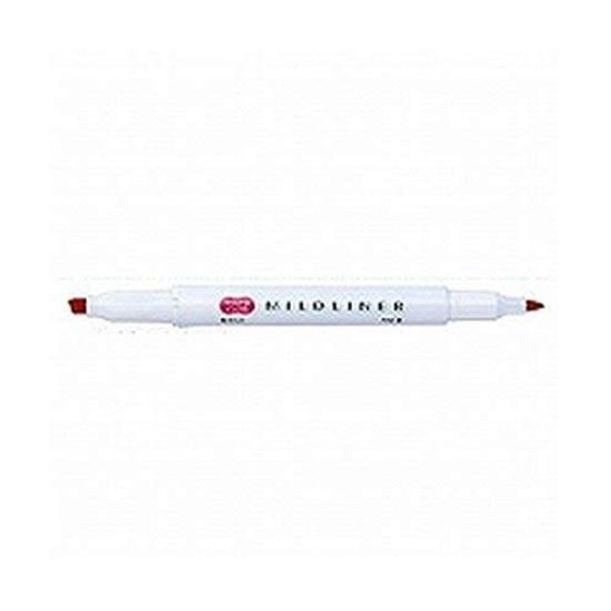 Zebra Mildliner WKT7-MR Dual-Tip Highlighter Pen, Mild Red, Set of 5 - Japanese Premium Quality