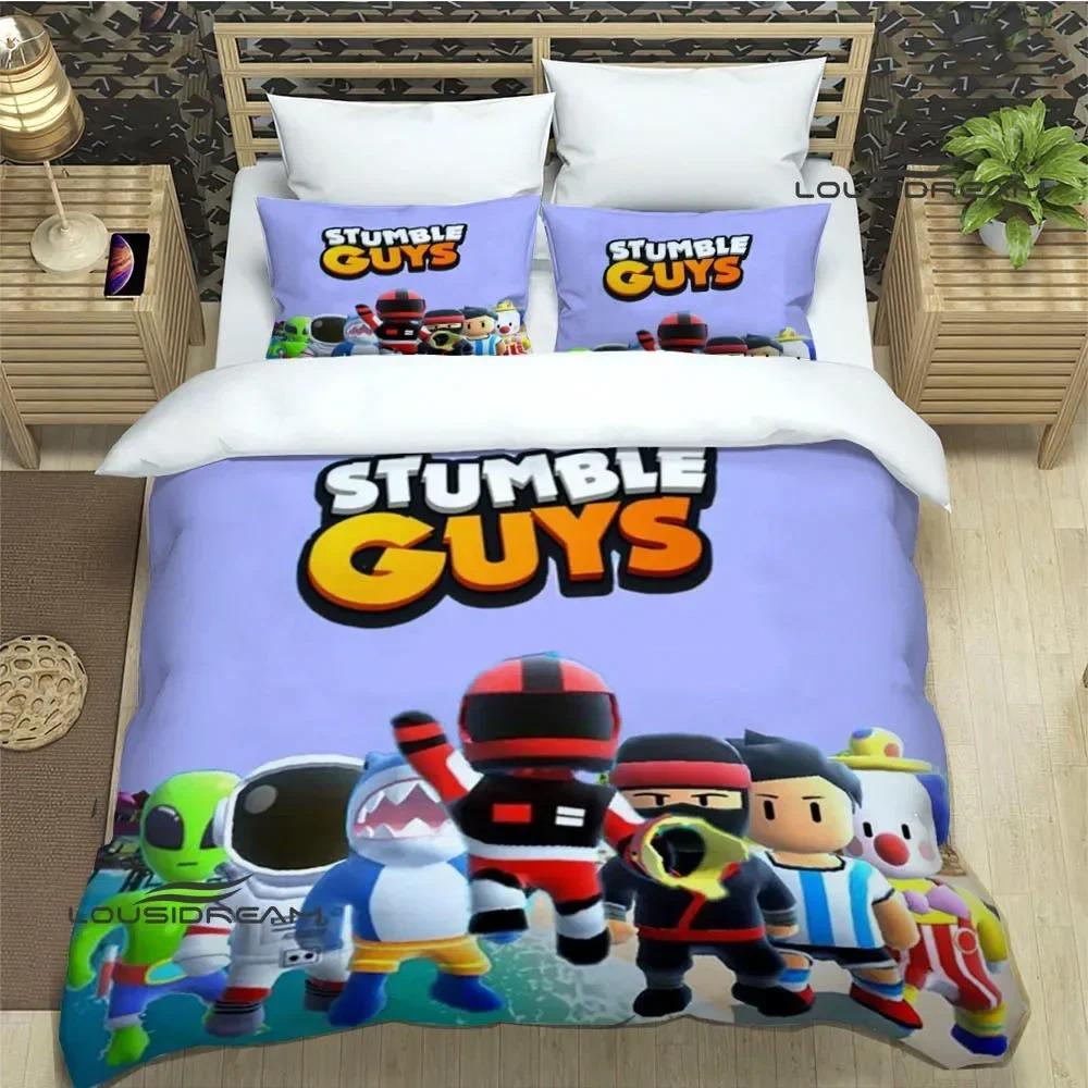 3D-Spiel Cartoon Stumble-guys Bettwäsche-Sets exquisite Bett-Zubehör-Set Bettbezug Tröster-Set Bettwäsche-Set Luxus-Geburtstagsgeschenk