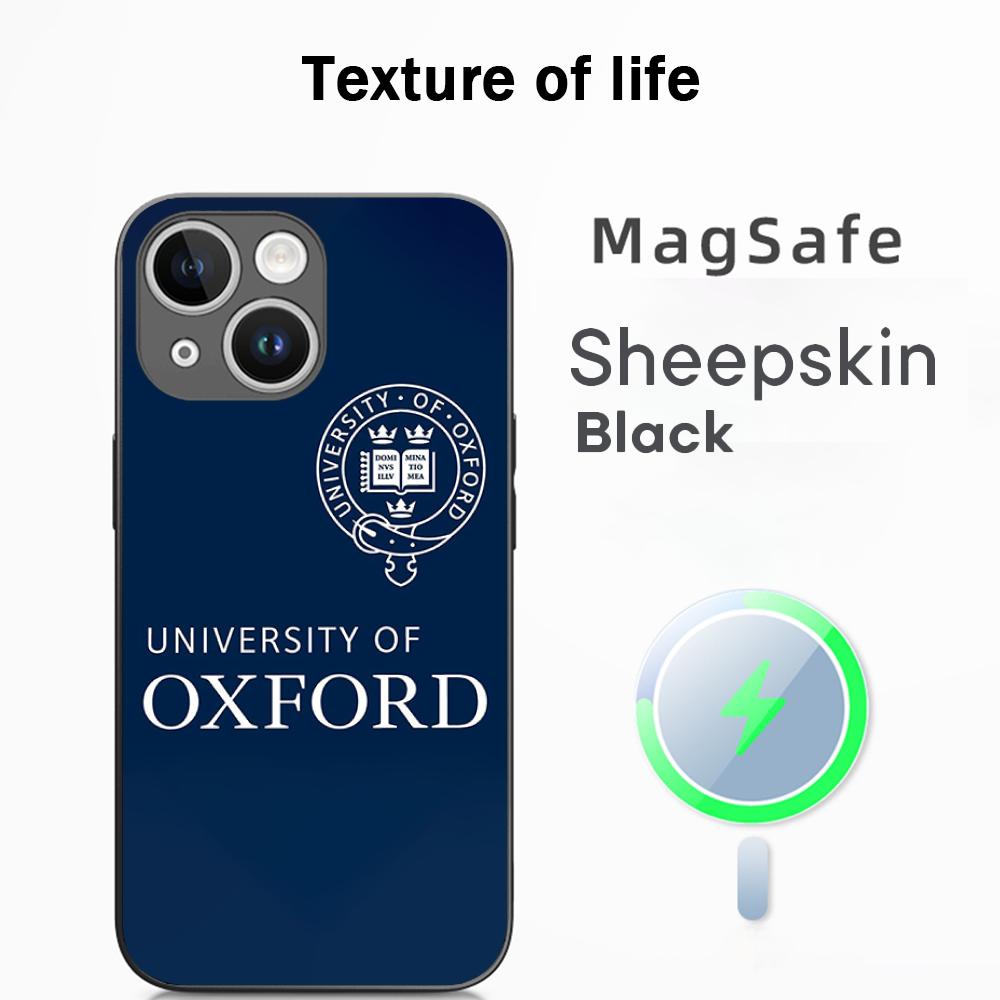 

Oxford University pattern design Phone Case For iPhone 17 16 15 14 13 12 Plus Pro Max High-end Luxury Magsafe Sheepskin iPhone 16 Pro