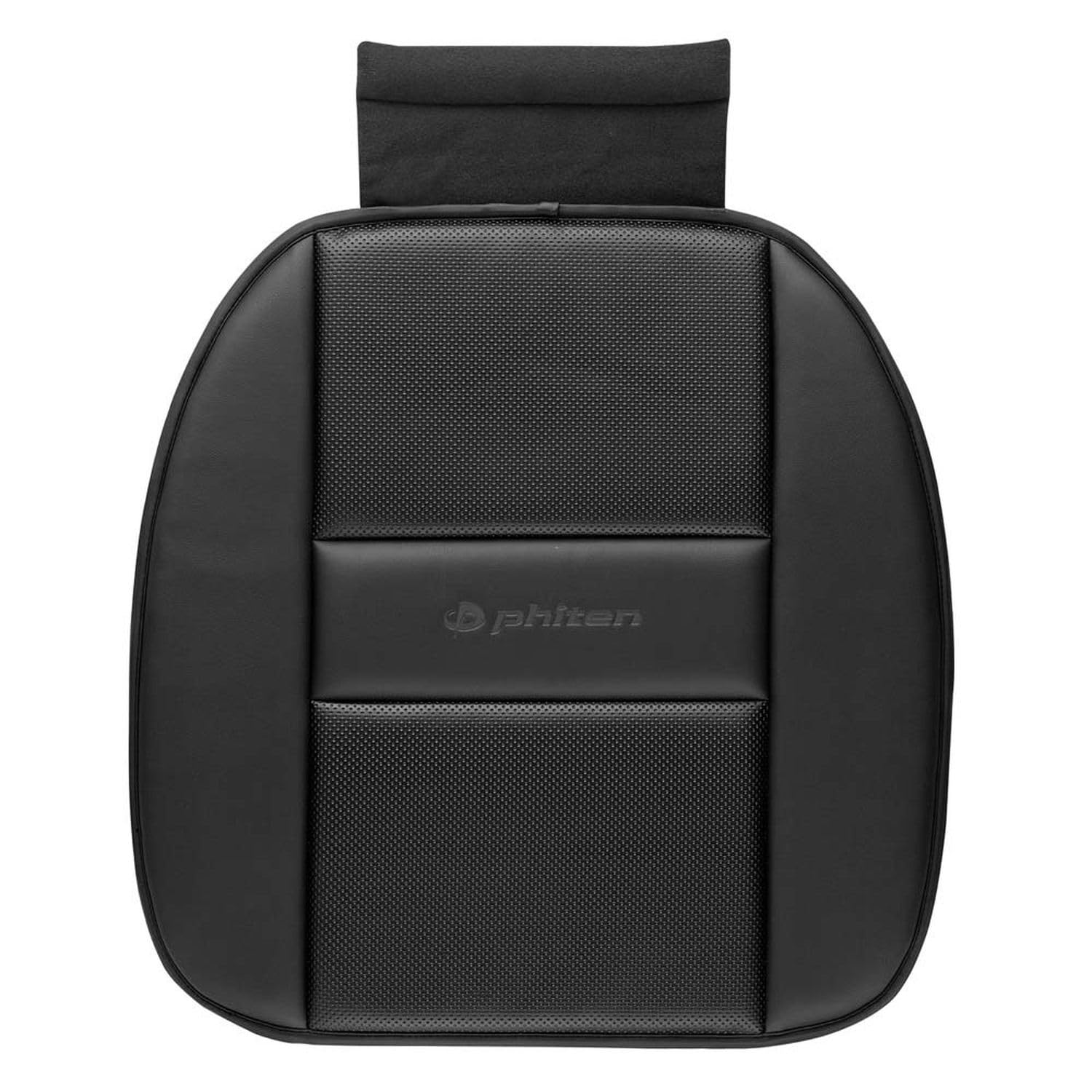 Bonform Unisex Black Phiten Leather Seat Cushion For With Aqua For Relieving Lower Back Pain And Fatigue Hips, 45X45cm, Titanium, Low-Rebound,