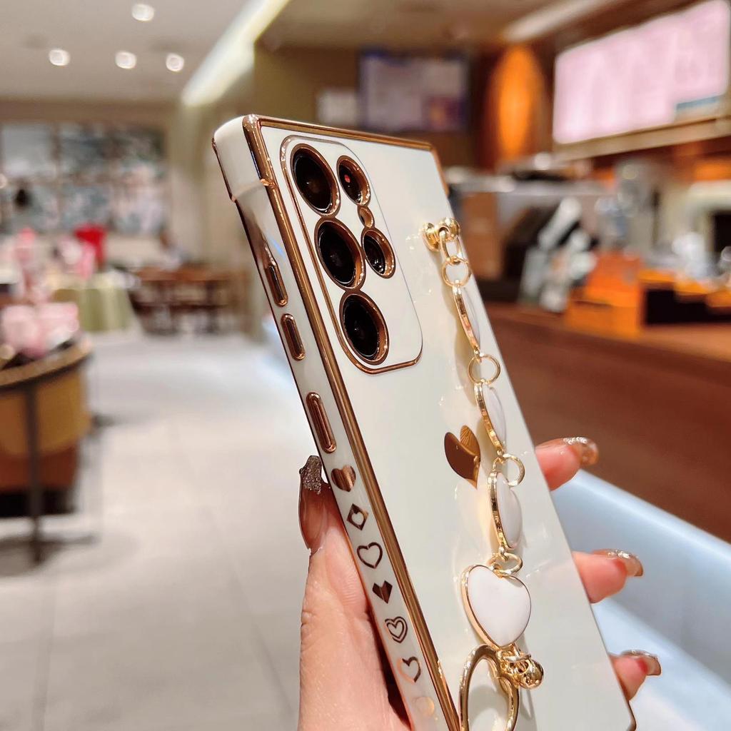 Galvanisiertes Liebesarmband für S24U, S24, S23FE und S21 Handyhüllen