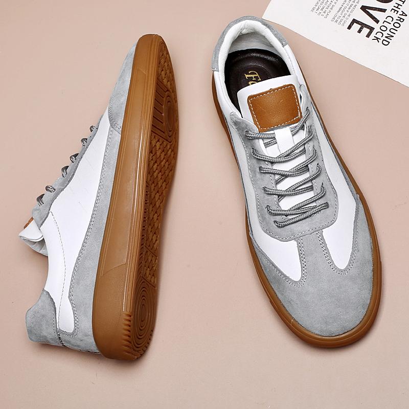 Herren Freizeitschuhe aus echtem Leder Leicht Atmungsaktiv Herren Sneaker Neuer Trend Schnürschuhe Tenis Masculino Luxusmarke Trainer