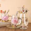 Daisy Enamel Flower Tea Cup - Heat-Resistant Crystal Glass for Home, Office, or Festival Gift