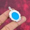 Blauer Türkis Handgemachter Edelstein Anhänger, 925 Sterling Silber Antik Schmuck Anhänger, Für Verlobungsgeschenk