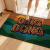 Retro Letter Floor Mat Ding‑Dong Leopard Print Wave Sunset Pattern Anti‑Slip Washable Doormat Entryway Porch Home Decor
