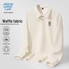 Jeanswest Men's Waffle Long Sleeve Polo Shirt