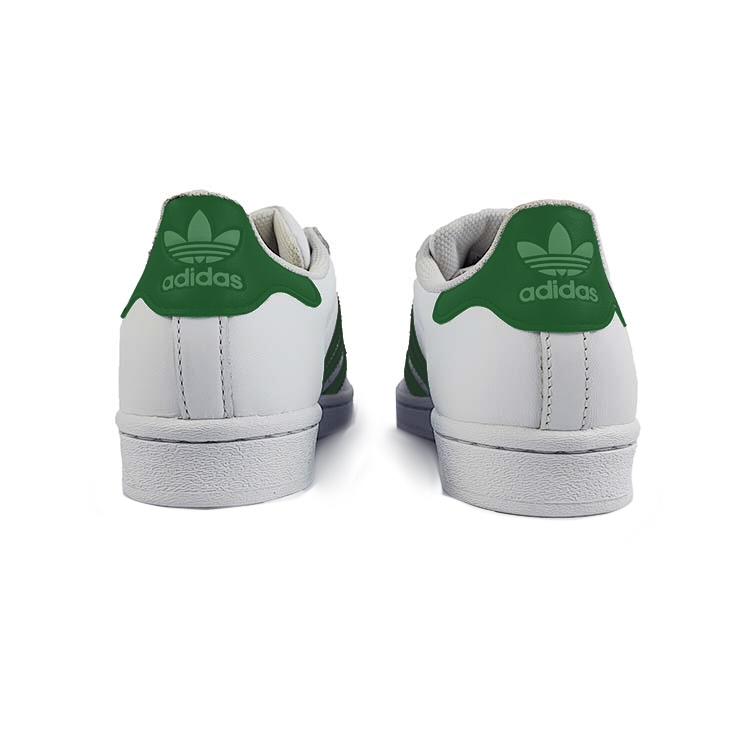 Adidas Originals SUPERSTAR Leather Slip Resistant Low top Skateboard Shoes Unisex White Green EG4958(Team183-)