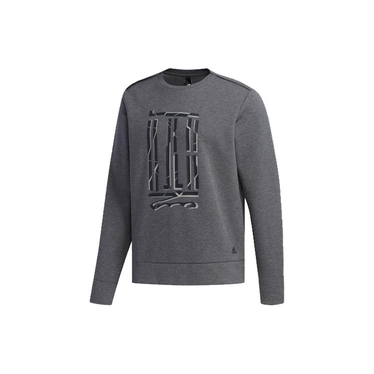 Мужские толстовки Adidas серии Wuji, серые, с круглым вырезом, умеренно свободные, Regular, DW4670 M