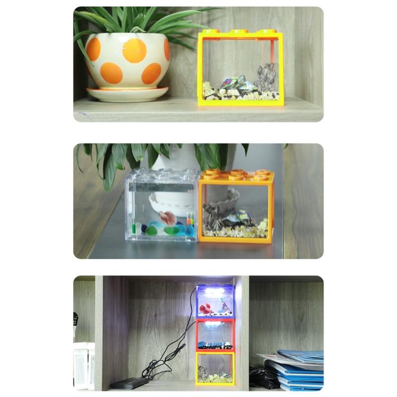 Stackable Desktop Aquarium with 6 Hole Betta Aquarium Suitable for Betta Fish Plastic Texture Design Easy to Clean
