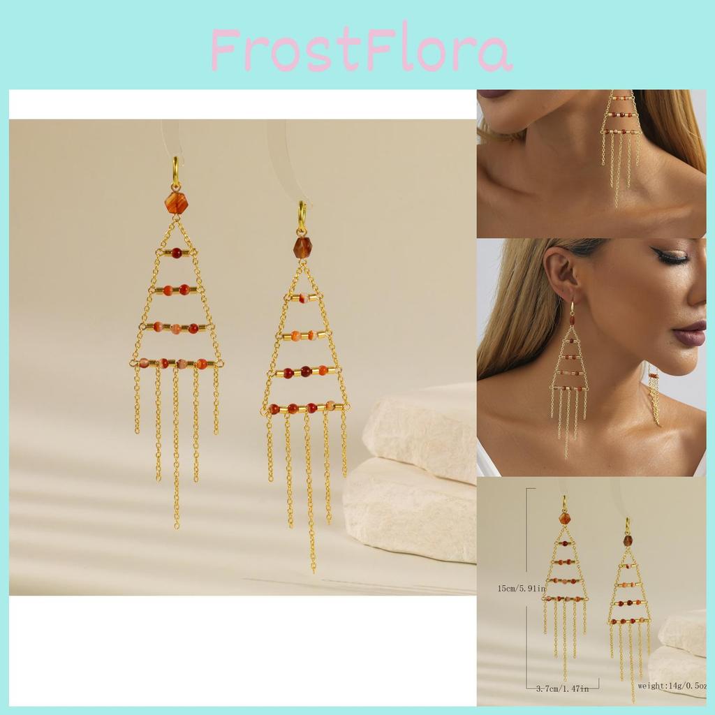 Triangle Gold Fashionable Crystal Earrings For Women Elegant Style Street