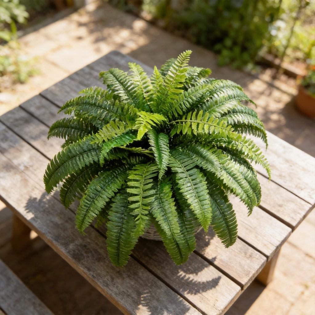 Artificial Boston Fern Foliage With Durable Silk Material For Event Decoration And Photography Props