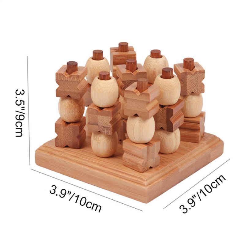 Tic-Tac-Toe Game Upgraded Tic-Tac-Toe Space Strategy Games 3D Coffee Table Living Room Decor Wooden Family Board Games Gifts