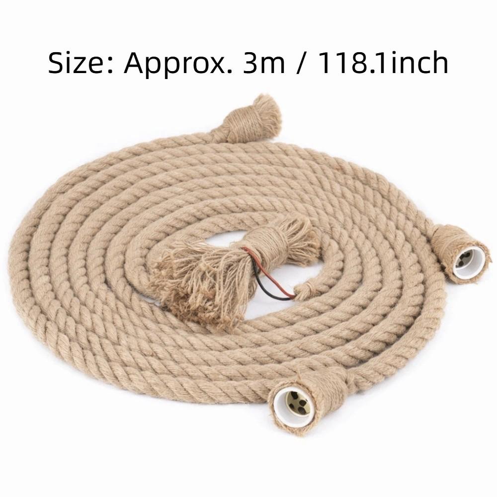 3M Pendant Light Fixture E27 Rope Pendant Light Durable Rustic Hanging Light  Cafe
