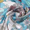 POBING Twill Silk Scarf Women Poncho Hand Rolled Zoo Animals Printed Long Scarves Wraps Bandana Big Shawl Hijabs Female Foulards