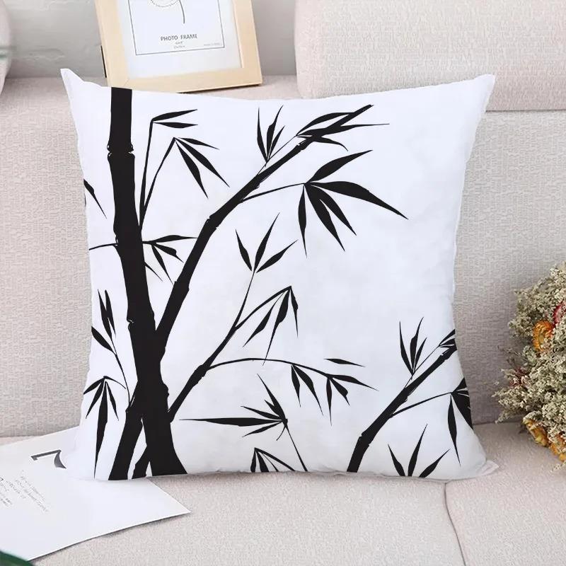 

Декоративная наволочка с рисунком бамбука для гостиной, офиса, дома, наволочка для автомобиля 45x45cm