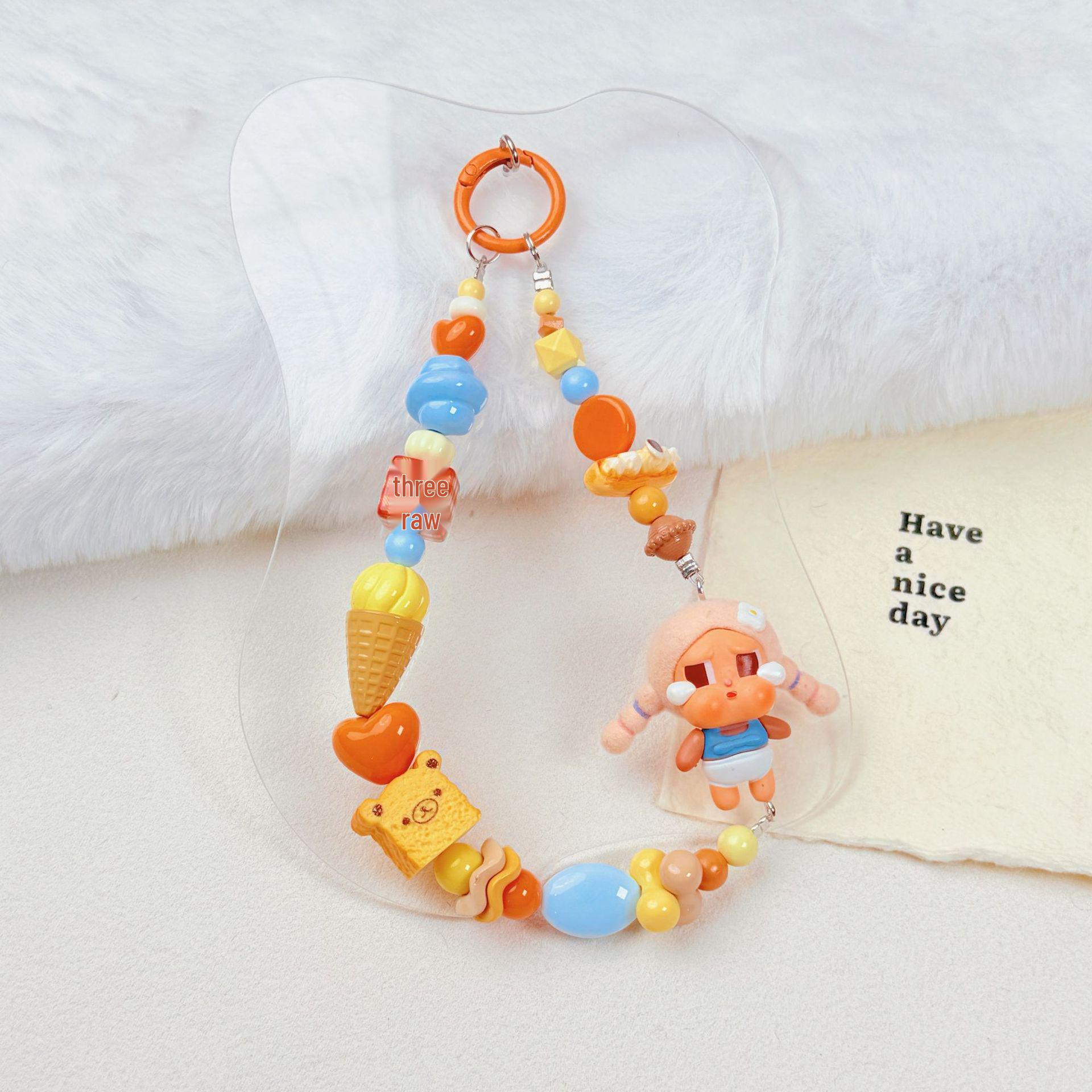 Crying Baby Doll DIY Beaded Phone Charm  Backpack Pendant