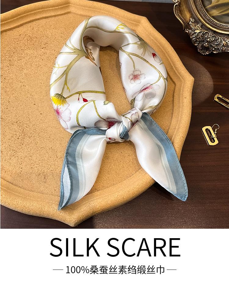 1116 spring new deer silk silk scarf women's fresh and fashionable mulberry silk silk scarf versatile temperament 11 small silk scarves