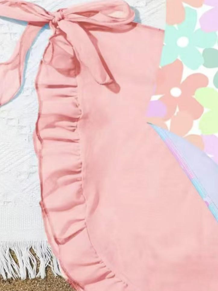 Trendy Korean-Style Spaghetti Strap One-Piece Swimsuit for Girls
