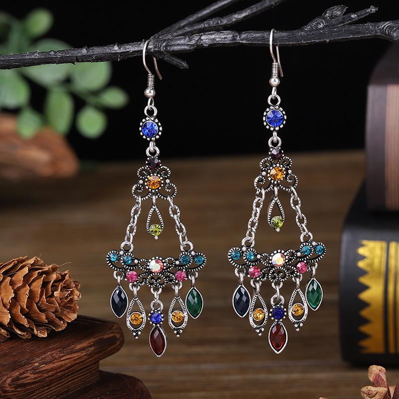 New Fashion Chain Link Crystal Rhinestone Earrings For Women Hangers Drop Tassel Dangle Wedding Earrings Jewelry Bijoux Femme