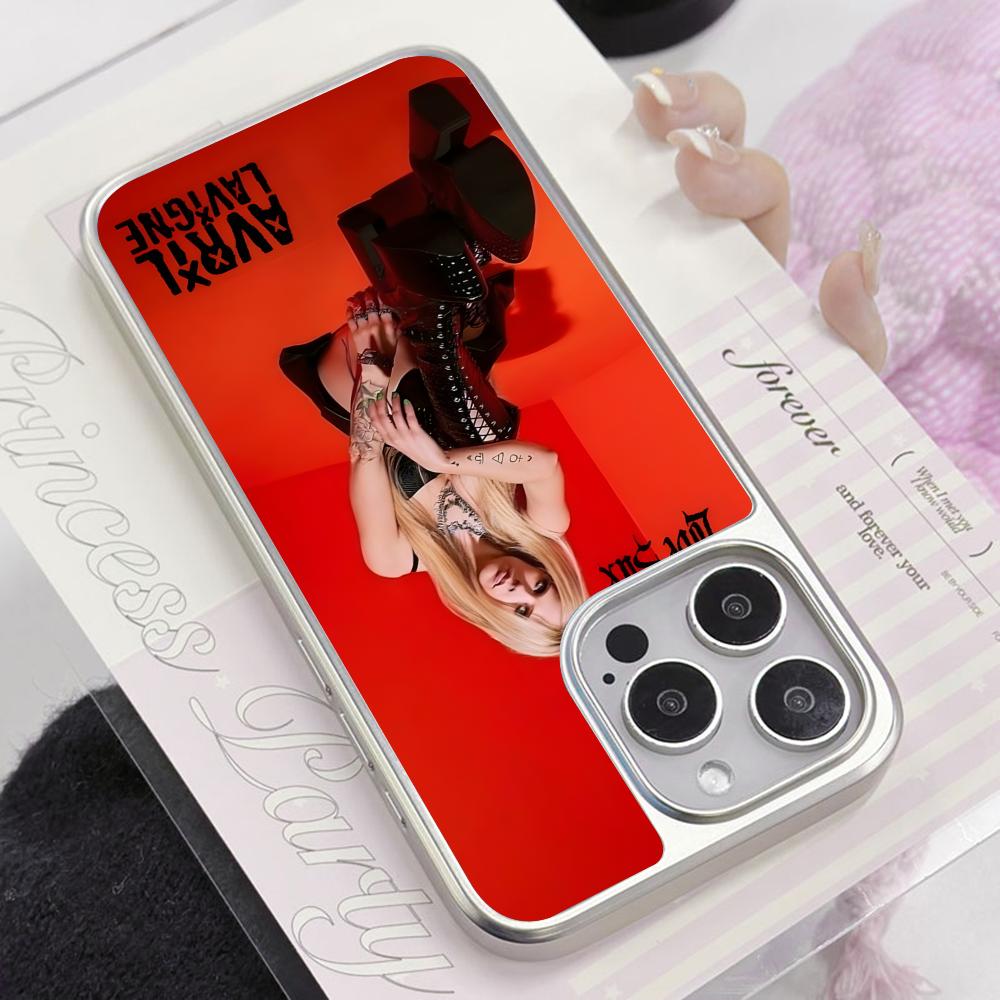 Avril Lavigne Silver Plating Mobile Phone Case for iPhone 17 16 15 14 13 12 11 Air Pro Max Plus Colorful Cover