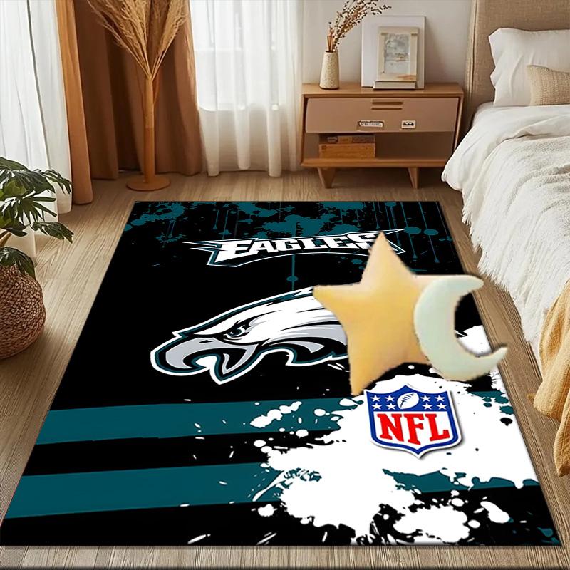 Philadelphia Eagles Night Game Rug Game Carpet, Floor Mat for Bedroom Living Room Entryway Rug, Home Decor Idea Gift for Christmas birthday