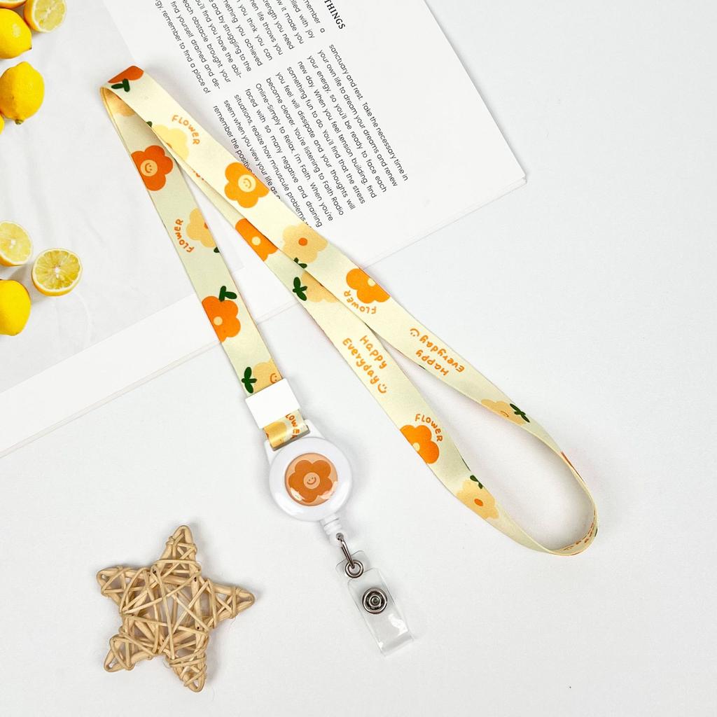 Cartoon Teleskopische Leichtziehbare Schnalle Lanyard Studenten Anti-Verlust Kartenhalter Halsband Langes Seil Arbeits Namensschild Namensschild Lanyard