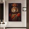 Noble Animal Portraits Canvas Prints Posters Vintage Funny Animals Mural Canvas Wall Art Pictures for Living Room Decoration