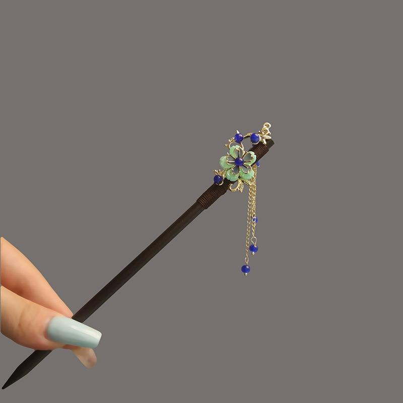 

New Chinese Style Retro Palace Style Rocking Flower Hairpin Elegant Cheongsam Hanfu Coiled Hair Hairpin Multiple Ways of Wearing