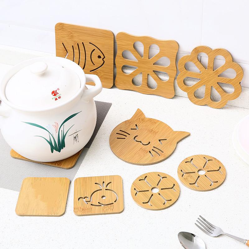 Large Cute Wooden Cartoon Anti-Slip Table Mat and Coaster Set