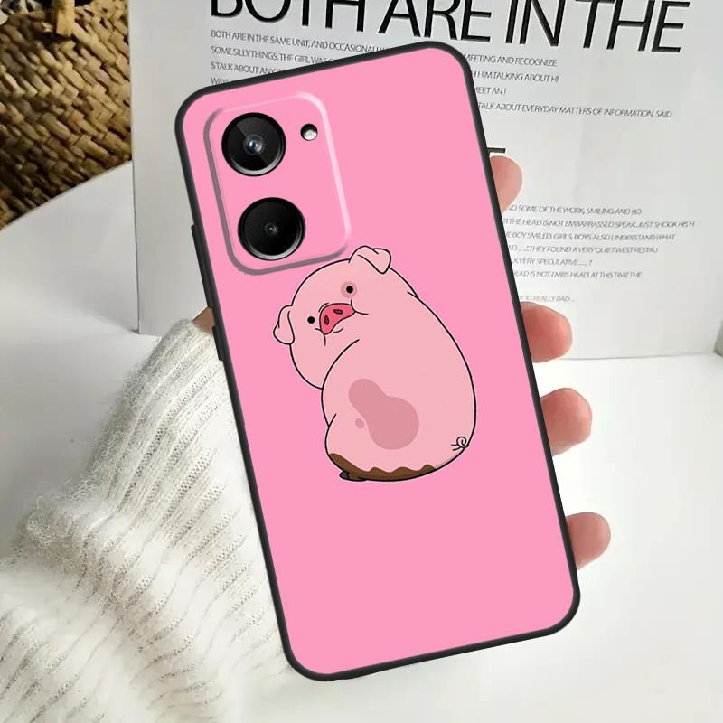 Cartoon Pig For Realme C75 C55 C71 C53 C67 C61 C33 C63 C51 C65 15 GT7 Pro 10 11 12 13 14 Pro Plus Case