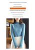 Women's Black Wool Semi-High Neck Base Layer Sweater - Soft, Comfortable, Slimming Fit for Autumn/Winter.