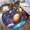 Space Universe Vector Ufo and Many Planets In Galaxy Round Bedroom Floor Mat Cosmos  solar system pattern Decoration Carpets