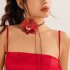 Elegant Floral Charm Jewelry 3D Flower Pendant Necklace/Earrings/Brooch for Girl Women Wedding Party Embellishment
