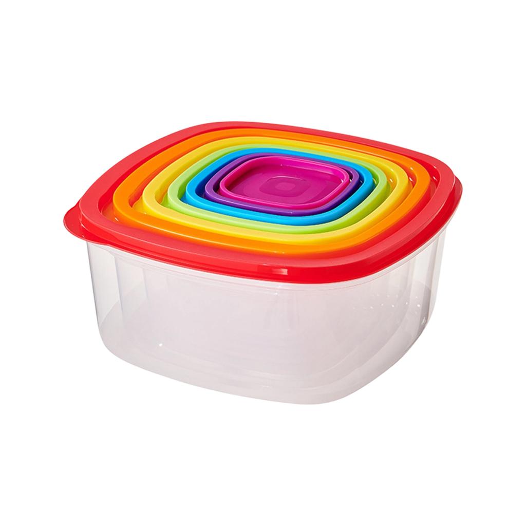 Airtight Food Storage Containers Set of 7 - Round, Rectangle, and Square Shapes for Kitchen Organization