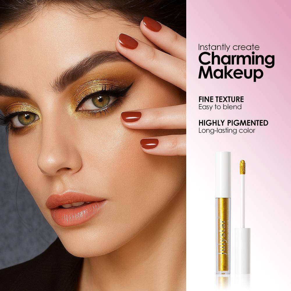 10 Colors Waterproof Liquid Eyeshadow High Shine Long-Lasting Sparkling Eye Shadow Metallic Pink Purple Party Stage Eyes Makeup Hallowmas