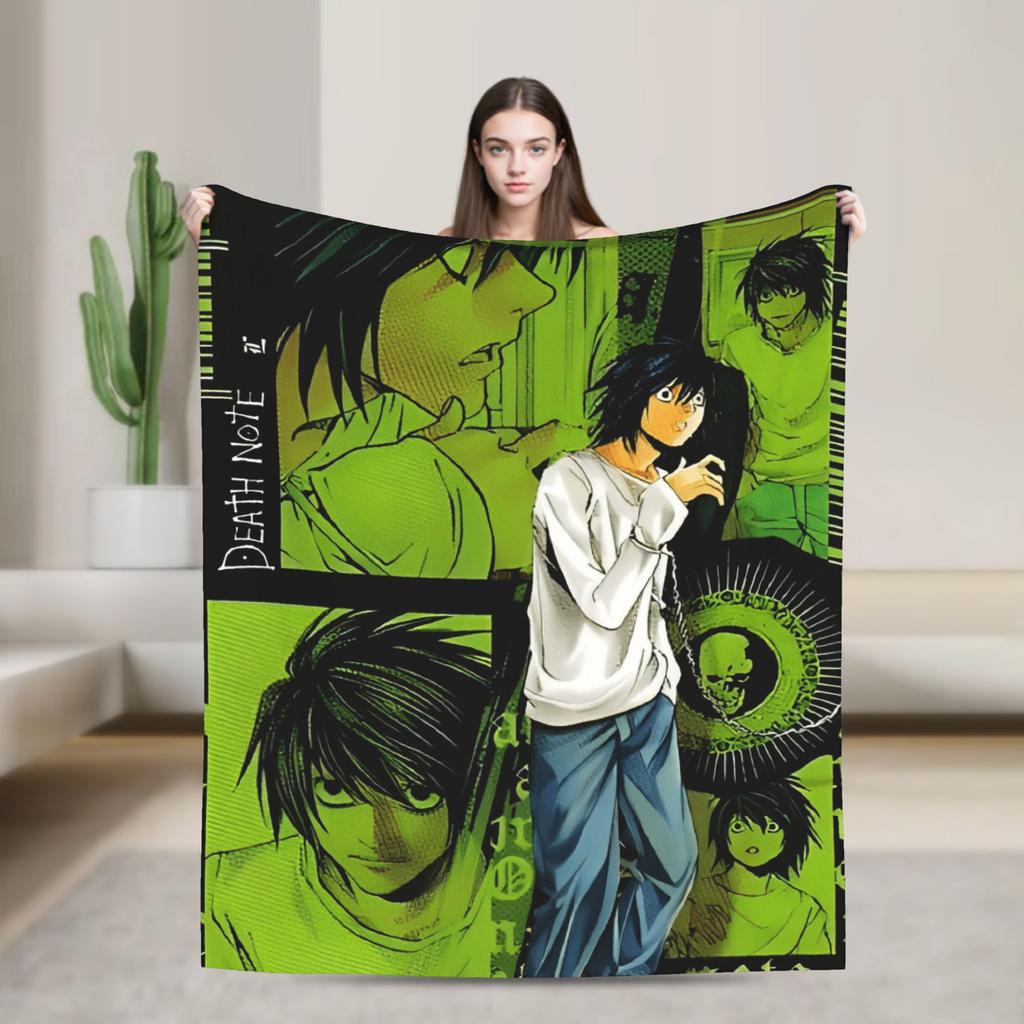 Death Note Manga Anime TV Show Poste Blanket Soft Street Trend Plush Throw Blanket For Bedroom Flannel Bedspread Bed Cover