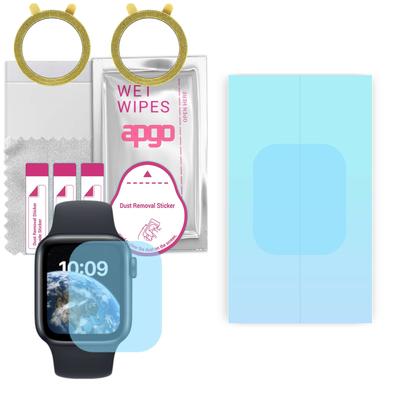 2x Apgo HD HQ FLEX Ultra-Clear Screen Protector for Apple Watch SE 2022 (44mm), Hydrogel Film, Flexible, Soft TPU with Positioning Layer Easy Installa