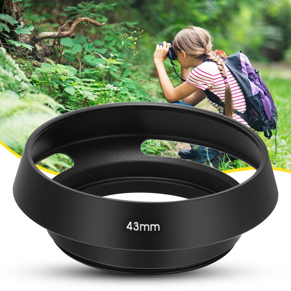 Universal Aluminium Alloy Hollow Camera Lens Hood Sunshade Cover Protector