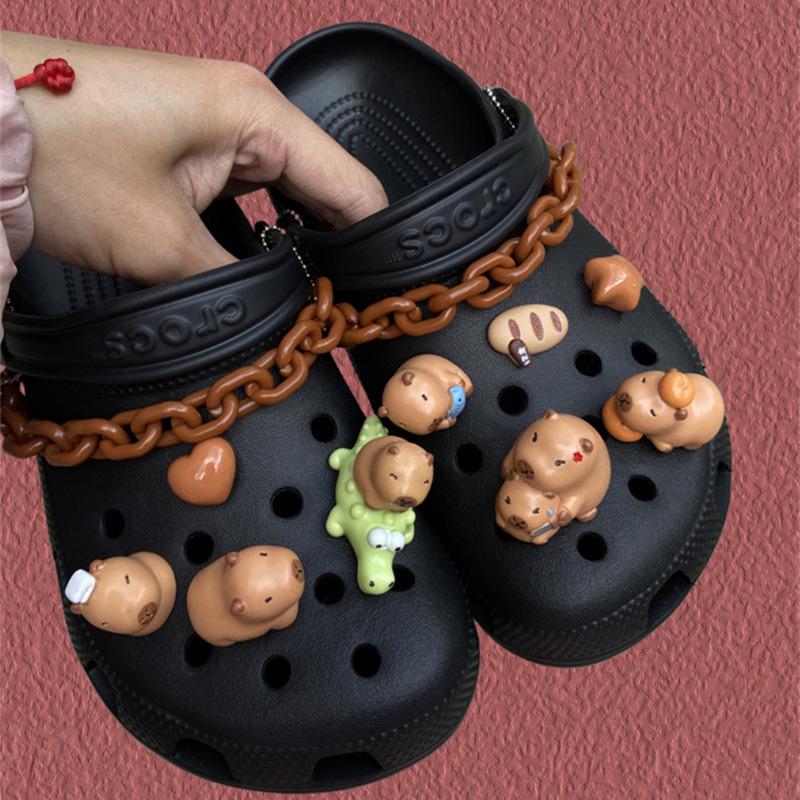 Croc Accessories: DIY Barbie Pink Y2K Emo Shoe Charms with Dark Butterfly Heart Design