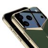GKK For iPhone 17 Pro Max Case Matte Leather Coated PC Phone Cover with Electroplated Golden Edge