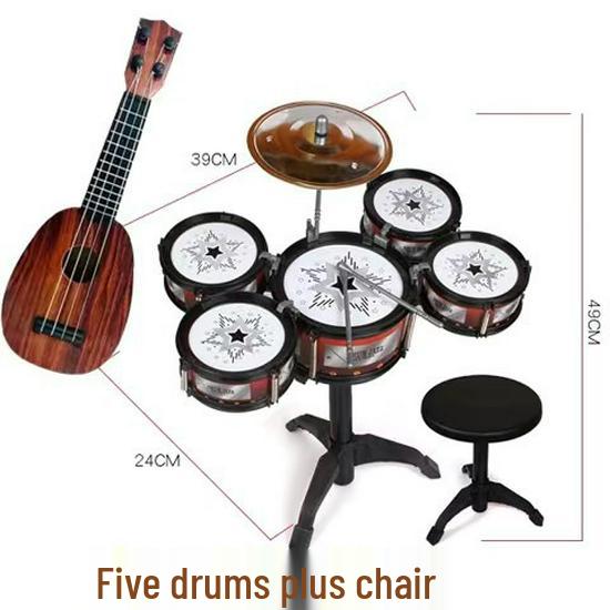 Children's Beginner Jazz Drum & Ukulele Set (Ages 2-6)