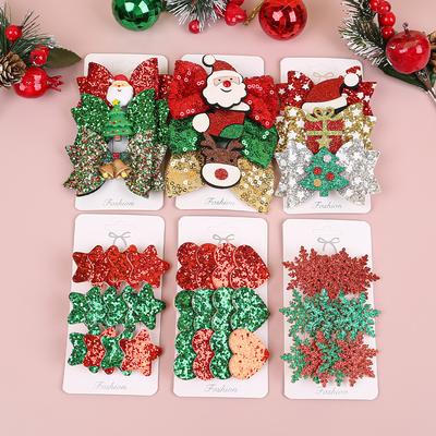 3ks Vánoční los Mašle do vlasů Dívky Sponka do vlasů Santa Claus Srdce Hvězda Sponky Děti Děti Vánoční večírek Vlasové doplňky