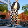 Vans Black And White Plaid High-Waisted Casual Pants Men Bottoms Off-White VN0000ACKIG