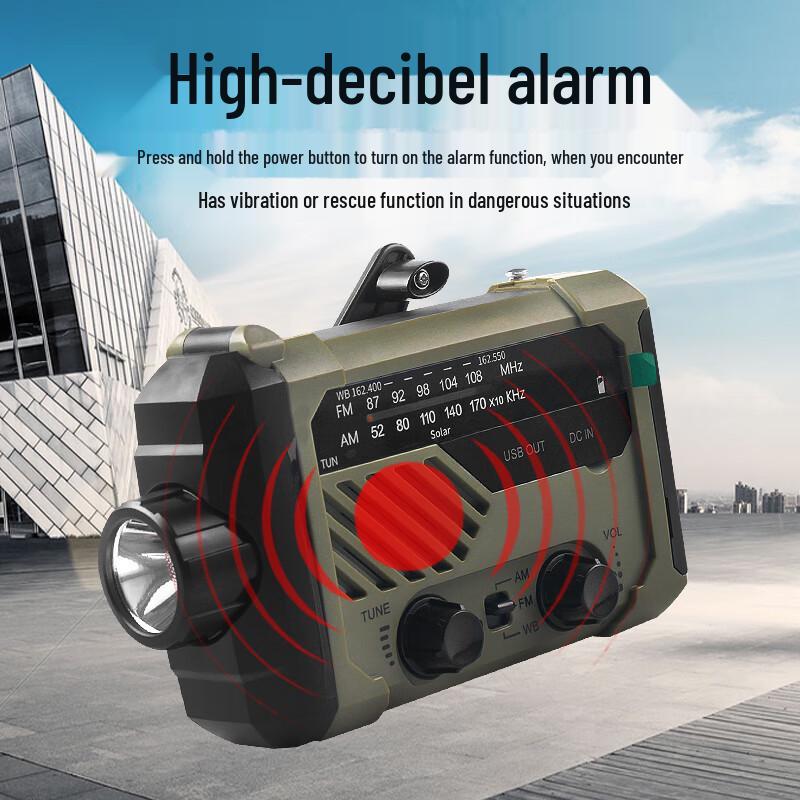 Jujingyang Multi-function Emergency Hand-Crank Flashlight Radio