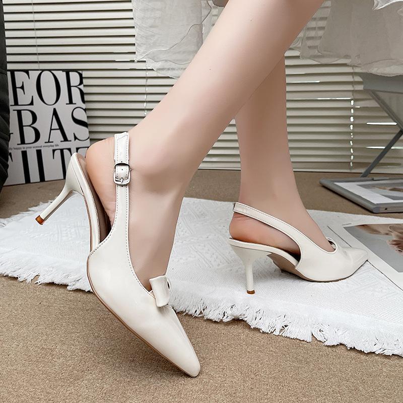 Fashion Summer High Heeled Sandals for Women Elegant Bow Decoration Fashion Party Wedding Slingback Sexy Stiletto Ladies Dress Shoes