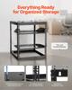 12U Open Frame Network Rack, 585 mm Depth, Wall Mounted or Floor Standing Server Rack, Heavy Duty 4 Post, with Vented Shelves & Mounting Hardware,