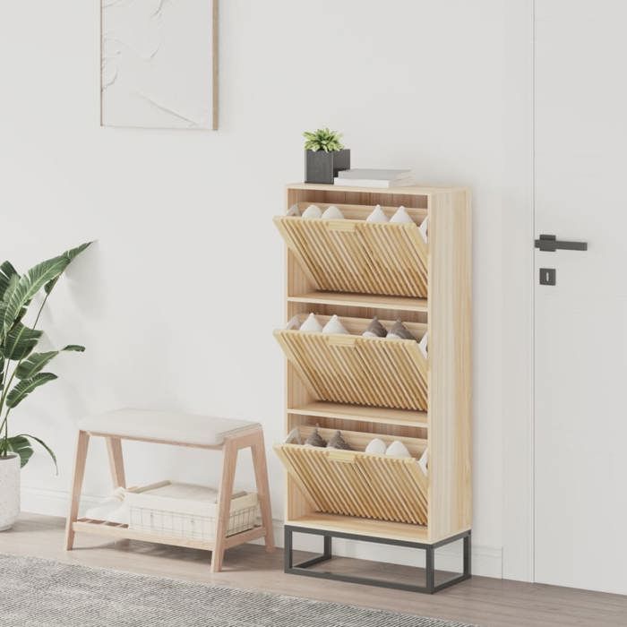 VidaXL Shoe Cabinet 52x25x120 Cm Engineered Wood, Shoe Storage, Shoe Rack, 352129