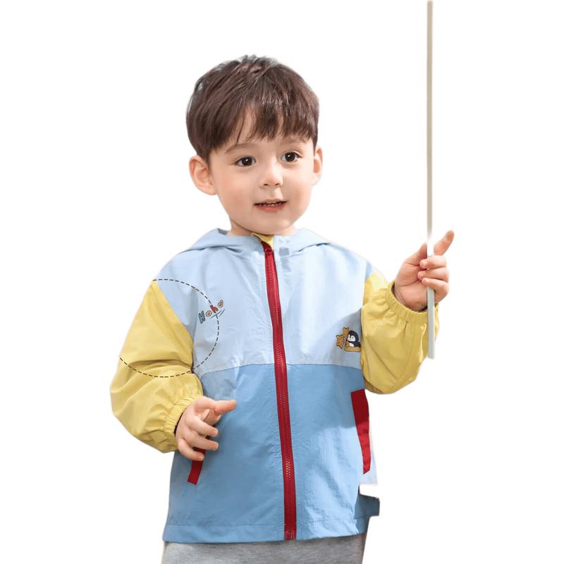 LUSON Boys' Color-block Hooded Spring Jacket