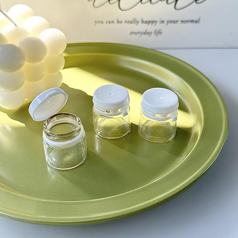 3/6/10Pcs Cosmetic Jars Travel Glass Containers Clear Buttercream Bottles With Lids & Inner Plug Mini Refillable Boxes
