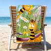 Serviette de plage ultra-douce sur le thème de Maya l'Abeille, Idéale pour la piscine - le camping, la plongée - Essentiel de voyage parfait, Serviette de plage vibrante.